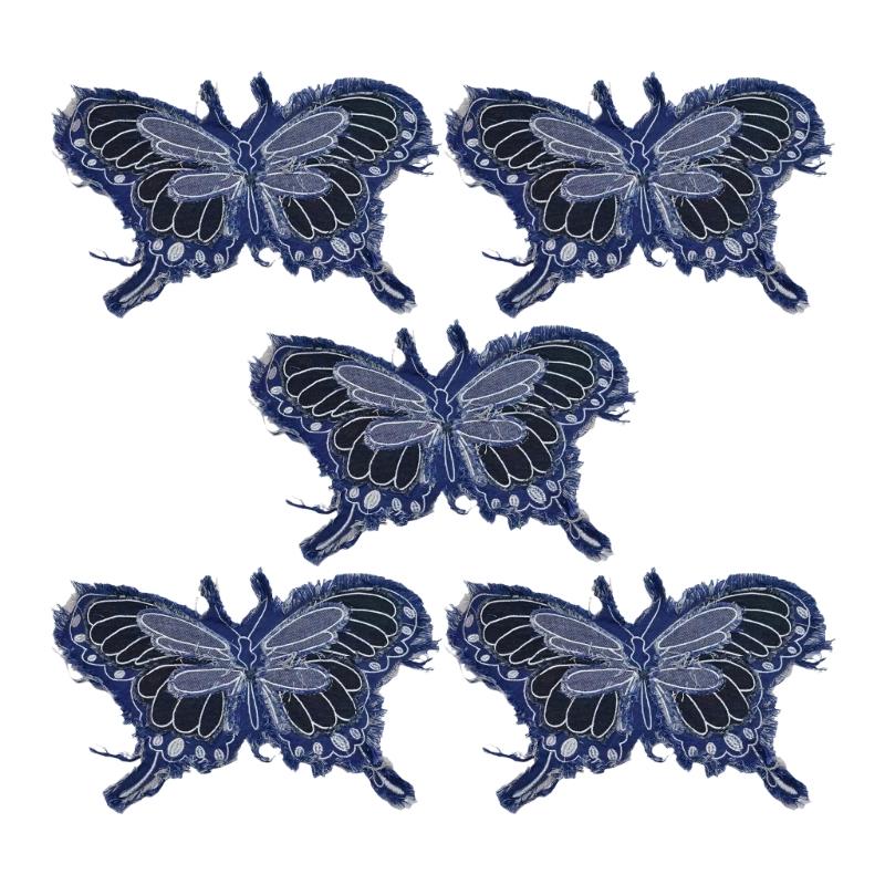 

Denims Butterfly Patches For Clothing And Fabric Craft Of Polyester Cotton Blend синий