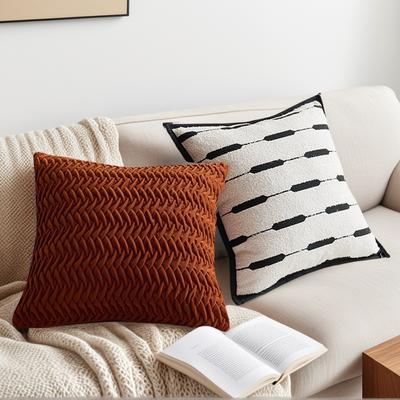 Modernes Einfaches Kissen Musterzimmer Weicher Kissenbezug High-End Leichter Luxus Schwarz und Weiß Lendenkissen Schlafzimmer Bettkissen Kissen