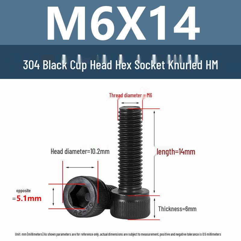 Yigu 304 Stainless Steel Hex Socket Cylindrical Head Screws: M2-M5 Bolts, M6-M12 Screws