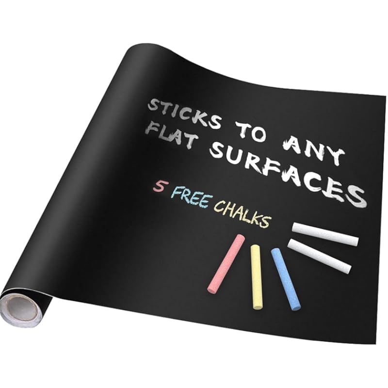 Yajnas 45X200 Cm Blackboard Sticker For Kids | Removable Wall-Mounted Blackboard For Home, School, Office | Includes 5 C