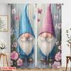 2pcs  2D plane printing Curtain Popular Cute Gnomes Butterflies Rain Flowers_a (3) 100% Polyester (without rod) Art Deco Festive