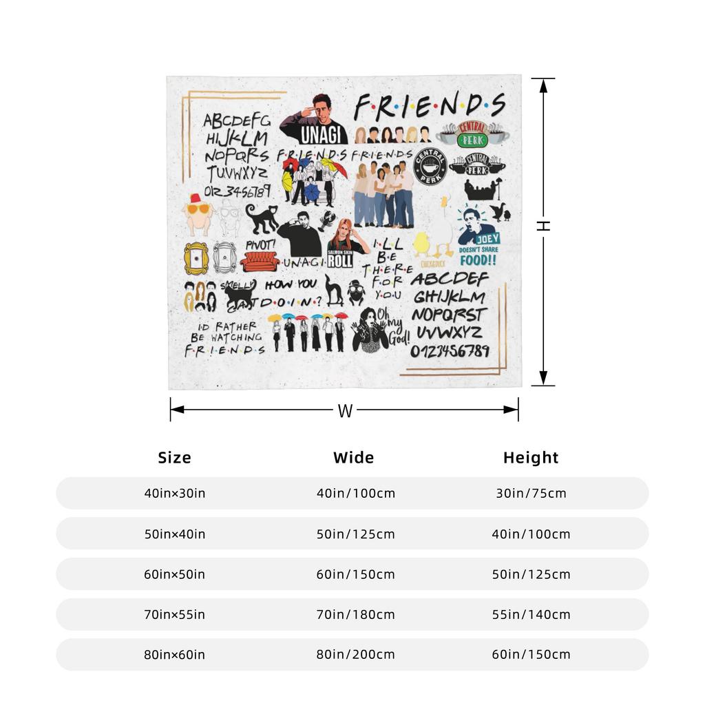 Friends TV Show American Blanket Cartoon Central Perk Flannel Throw Blankets Bedding Couch Personalised Soft Warm Bedspreads
