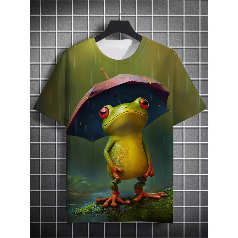 

Новая ткань Bird Eye, быстросохнущая дышащая футболка, анималистичный узор, напечатанный короткий рукав, круглый вырез, мужской топ 6XL