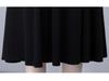 Dream 0121 Plus Size Women's V-Neck Lace Patchwork Dress with Long Sleeves - Slimming, Flattering Black Skirt