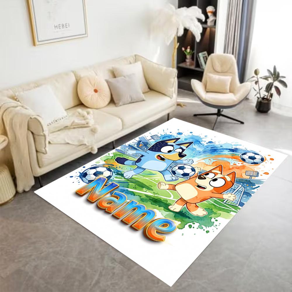 Spooky Pups Halloween Football Personalized Text Carpet Design for Foyer Decorate room Game Room Living Rooms Anti-slip Rug Office home decor
