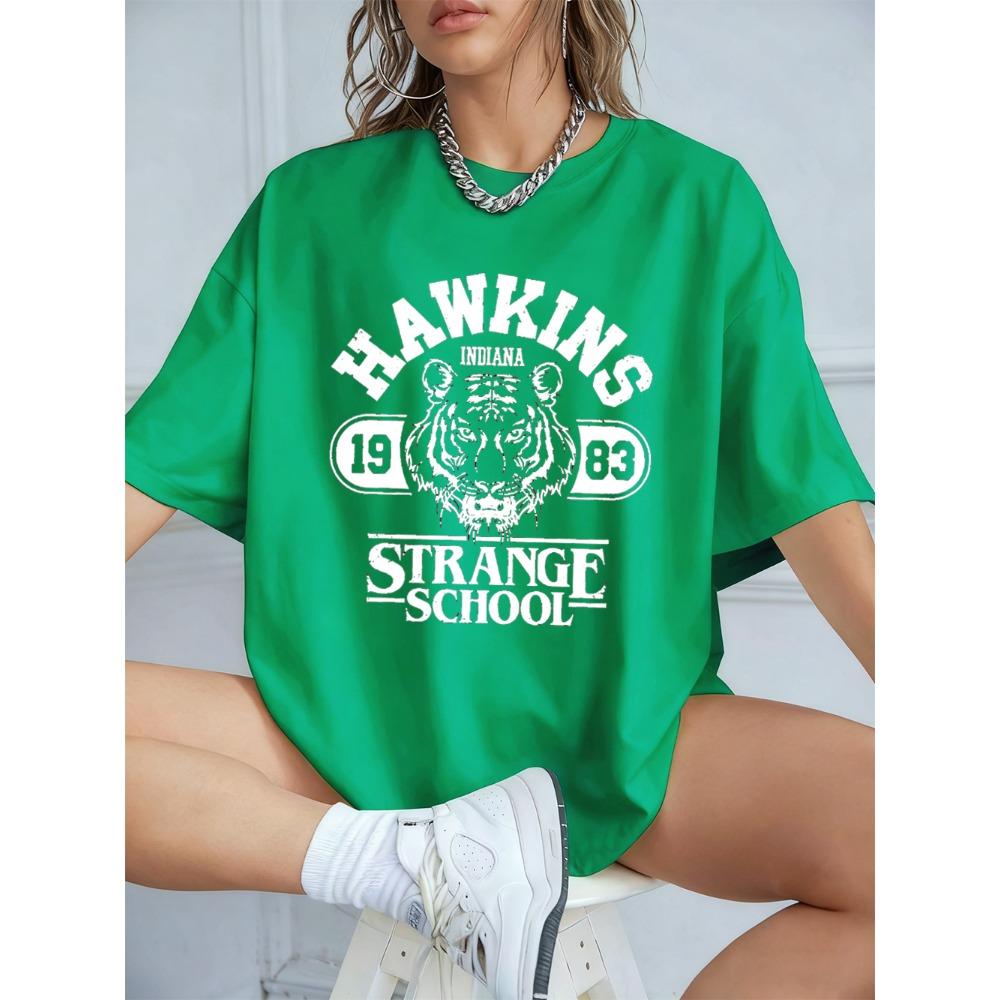 Printed Cotton T-shirt for Women's Summer Short Sleeved Top, Round Neck Oversized T-shirt for Casual Women's Wear, Versatile and Trendy Style