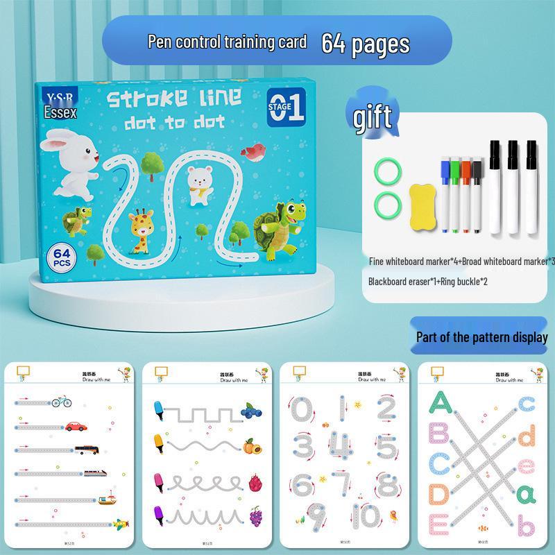 Penmanship & Logic Puzzle Calligraphy Practice Workbook for Early Education