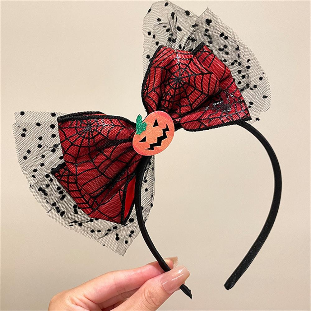 Bow Festival Party Headband Children Funny Evil Pumpkin Headband Cute Hair Card Diablo Halloween Headwear