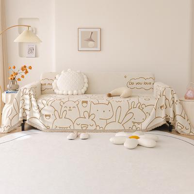 Nordic Style Cartoon Chenille Sofa Towel Four Seasons Universal Dustproof Sofa Cover Sofa Cover Cloth Full Covered