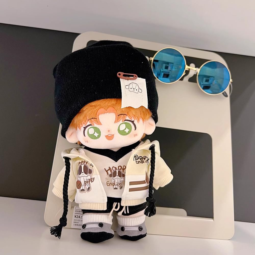 Niannyyhouse Plüschpuppenkleidung Baumwollpuppen Zubehör Verkleiden (15 cm) - Hut, T-Shirt, Hose, Kapuzenpullover, Schuhe, Sweatshirt, 10cm, 15cm, 20cm