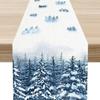 Christmas Table Runner with Santa and Tree Design