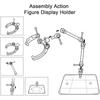 New Transparent Action Figure Display Stand Movable Rack Gundam Models Assembly PVC Action Figure Base Dolls Accessories