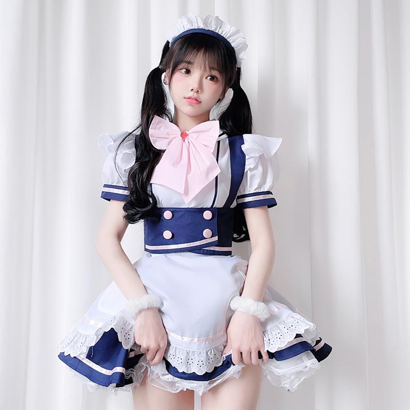 Japanese cosplay costume Lolita girl princess skirt maid outfit cafe maid outfit cute soft girl