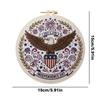 29x29cm DIY Cotton Embroidery Kit Handmade Pre-Printed Pattern Needlework Independence Day Hand Stitch Kit for Craft Lover Gift
