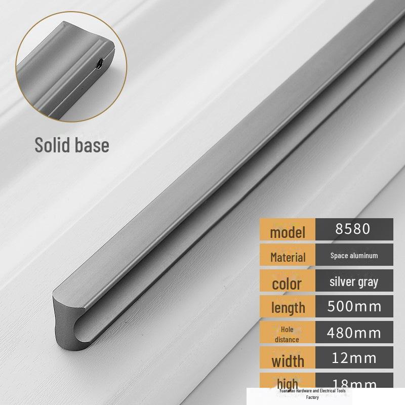 Černá a šedá moderní luxusní úchytka zásuvky skříňky