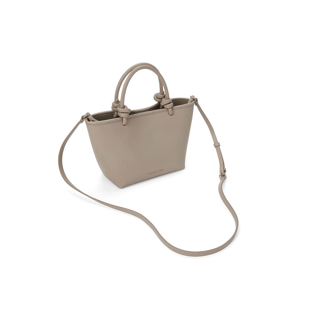 Charles & Keith Knot PU Basket Tote Bag Women tote bags Taupe CK2-30271346