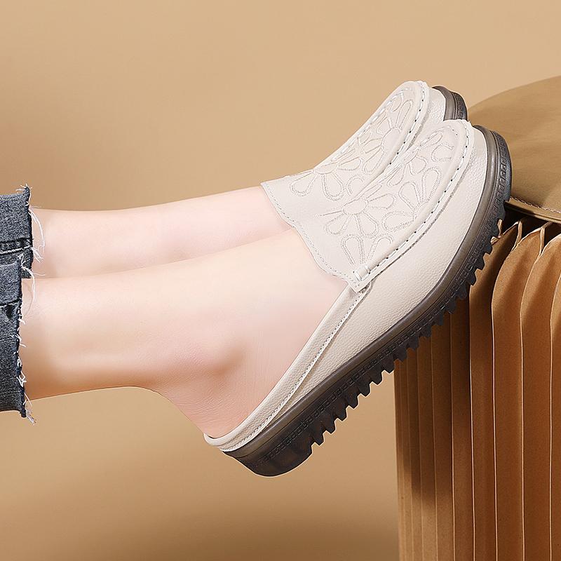 Women Slippers 2025 Spring New Casual Half-slip Shoes Ladies Slip on Closed Toe Sandals Zapatos De Mujer Women's Slingback Shoes