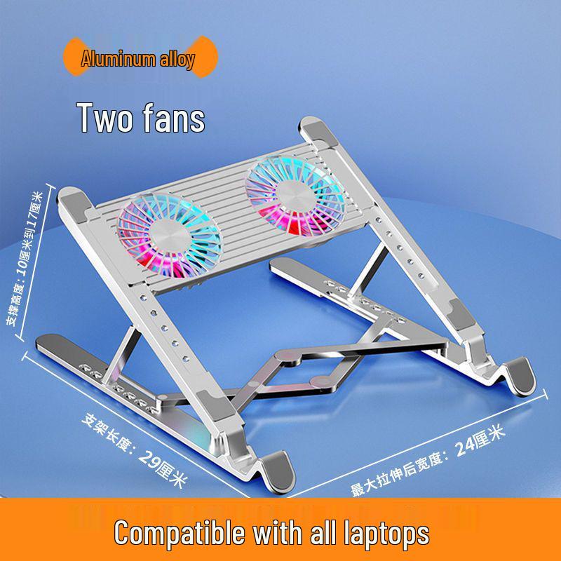 Aluminum Alloy Laptop & Tablet Cooling Stand with Fan - Foldable Design