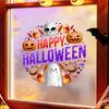 Waterproof PVC Party Decorations Halloween Window Clings, Cute Ghost Pumpkin Skull Happy Sticker, Reusable DIY Layout Double Sided Static Glass Decals