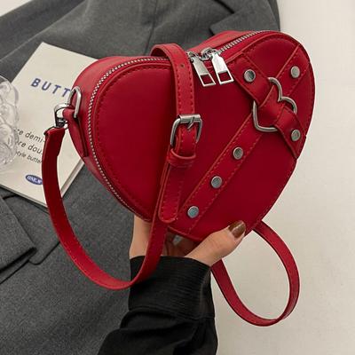 Vintage Heart Shape Crossbody Somas Y2K Small Chain Kniedes Plecu soma PU Ādas Gothic Tote Bag Mode Sieviešu Crossbody Bag