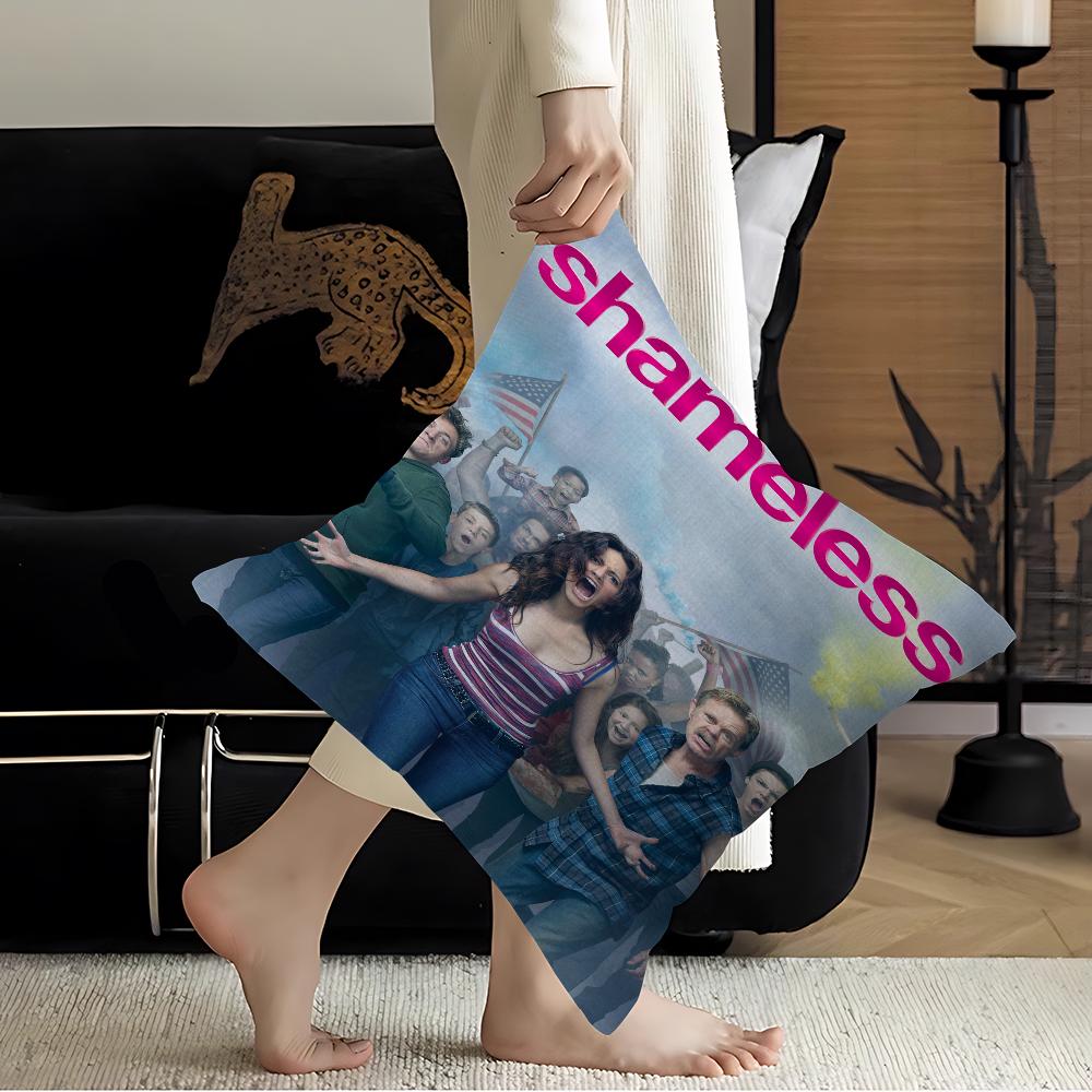 Shameless Hot TV Pillow Covers Cartoon Sofa Decorative Home Double-sided Printing Short Plush Cute Cushion Cover
