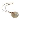 Genuine natural white chalcedony peace pendant, round and transparent, auspicious jade pendant, gift for women