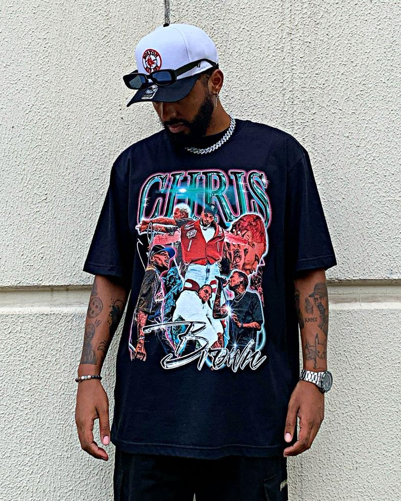 Summer Men's Trendy Rapper Graphics Print T-shirt Casual Cotton Oversized Y2k Short Sleeves American Hip Hop Men's Clothing Tees
