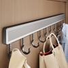 Space Aluminum Wall Hook Set With Strong Adhesive No Drilling Suitable For Bathroom And Closet Storage