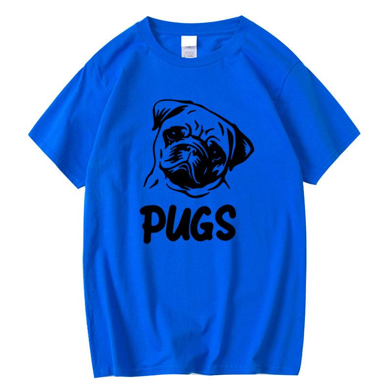 Mens Tshirt 100 Cotton Casual Pug Print Mens T Shirts Fashion Summer Casual Loose Men Tshirt Shirts Tops Men Tshirt Tees