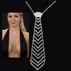 Rhinestone Neck Tie Women Rhinestone Necktie Necklace Party Costumes Jewelry Accessories Gift for Women
