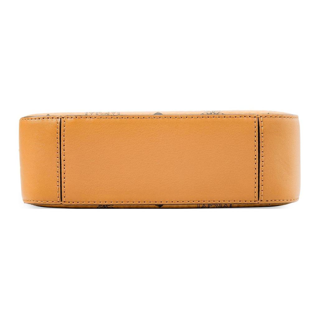MCM Cognac Visetos Leder Kamera Crossbody Tasche mit Goldfarbener Hardware für den täglichen Gebrauch