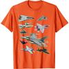 Multiple Fighter Jets Graphic Tee Men S Casual Crewneck Short Sleeve Tshirt