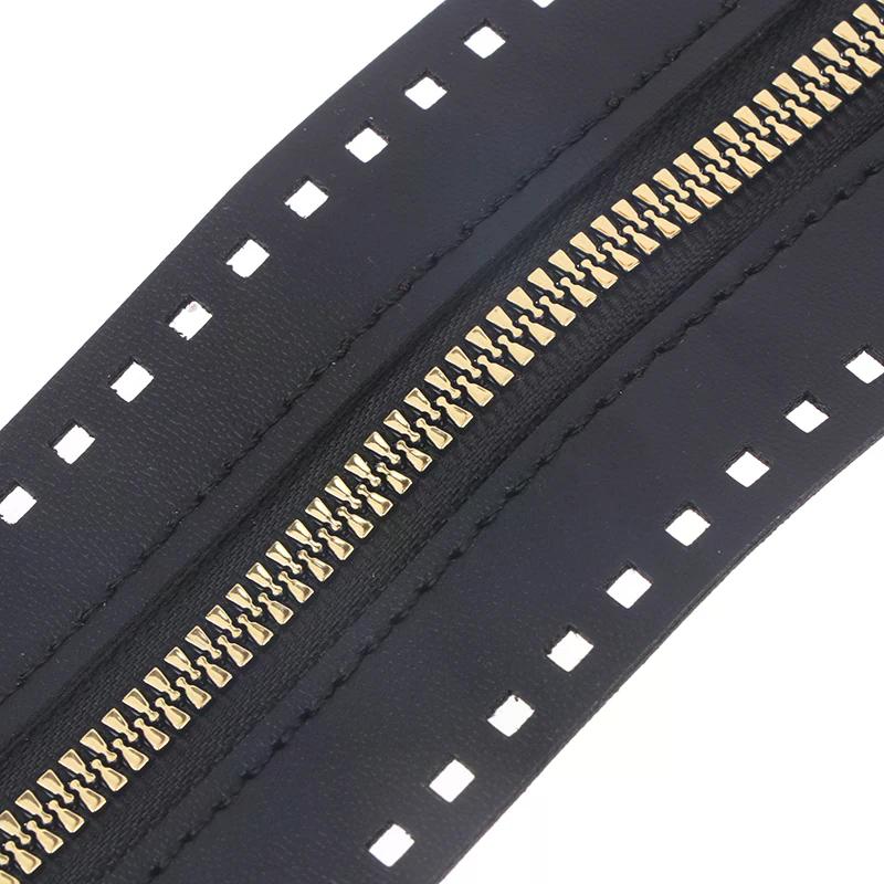 Replaceable DIY Sewing Leather Zipper Useful for Crochet Bag Hardware Soild Zipper Sewing Accessory Handbag PU Leather Zipper