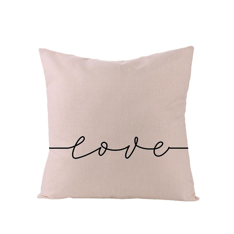 Valentine's Day Pillowcase Floral Series Square Polyester Pillowcase Home Cushion Cover