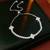 Flowing light~ Super Sparkling Zircon Flower Bracelet Exquisite Fashion Bracelet Temperament Versatile High-end Jewelry Women