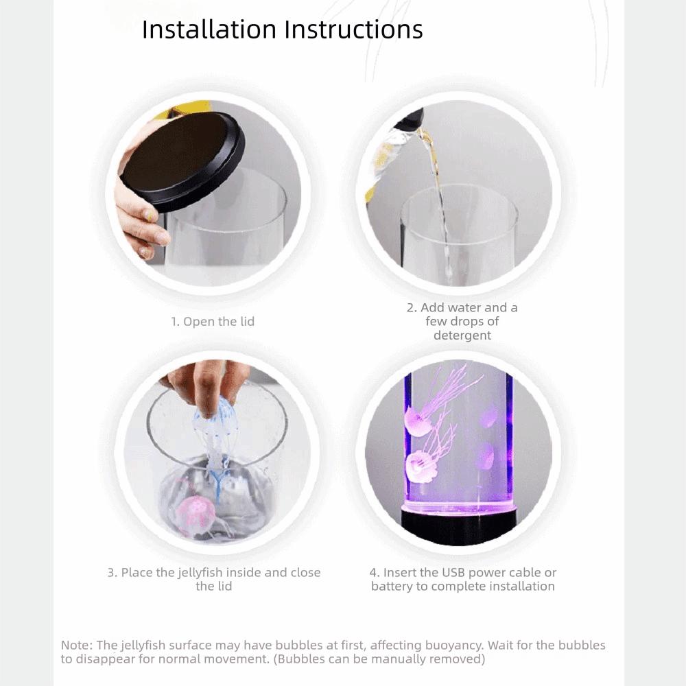 7-Color Changing Fantasy Aquarium Lamps USB Desktop Ornament Jellyfish Lava Lamp  Kids Gifts