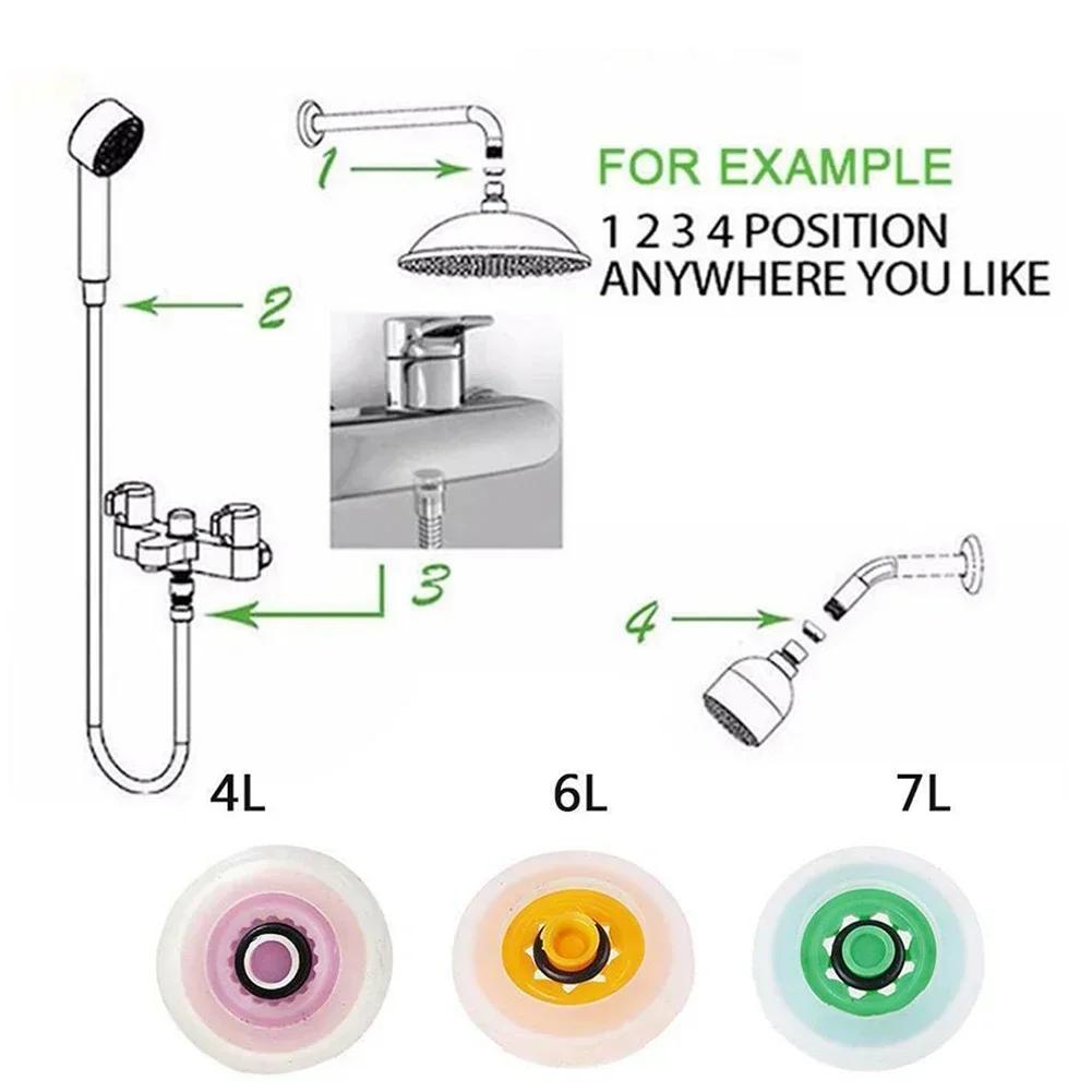 5Pcs Shower Flow Reducer Limiter Set Water Saving 4 6 7 L/min Hose Restrictor Shower Head Flow Control Valves Bathroom Accessory