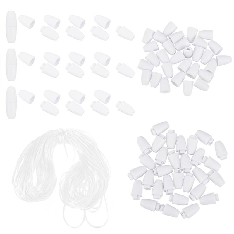 Breakaway Clasps Bead Barrels Connectors Safety Breakaway Clasps Plastic Necklace Clasp with Nylon Lanyard Easy to Use белый