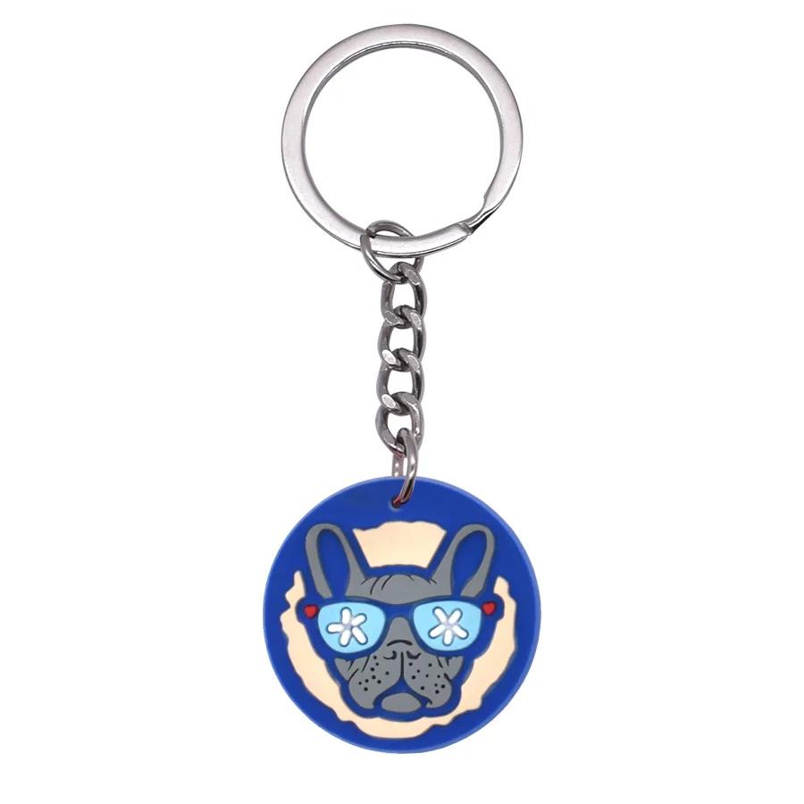 New Arrival Adorable Pet Dogs PVC Soft Keychains Bag Hanging Pendant Car Keyrings Animals Key Chains Accessories Wholesale Gift