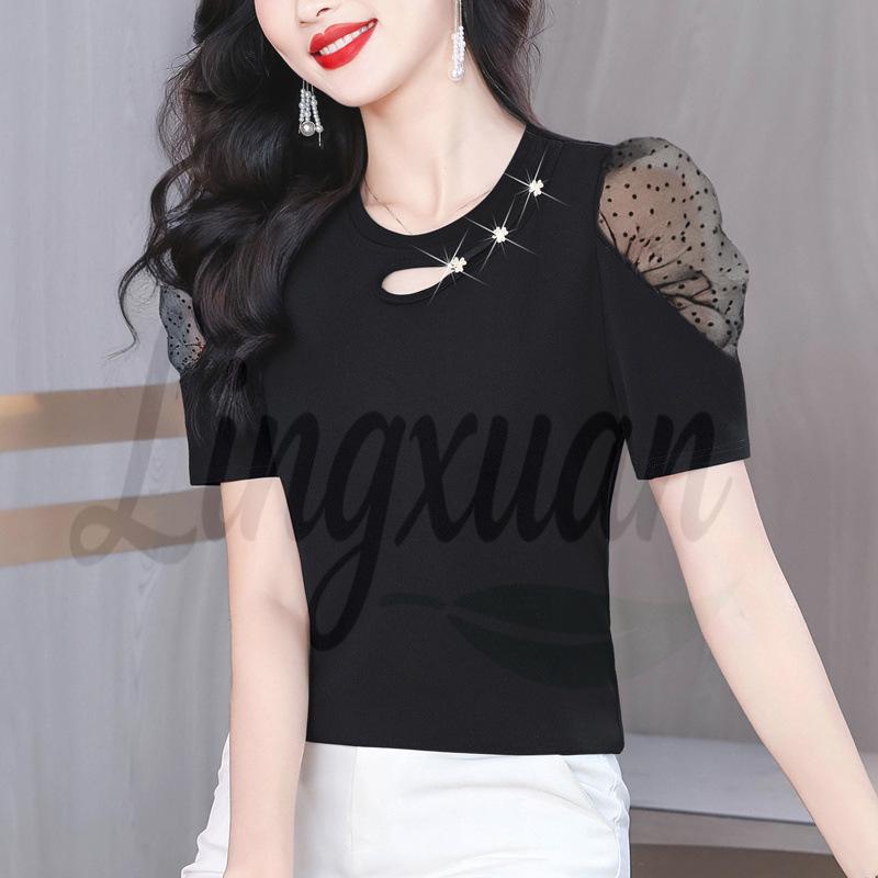 

2026 Autumn Women s Pure Cotton Irregular Short-Sleeve T-Shirt with Regular Shoulder Design M
