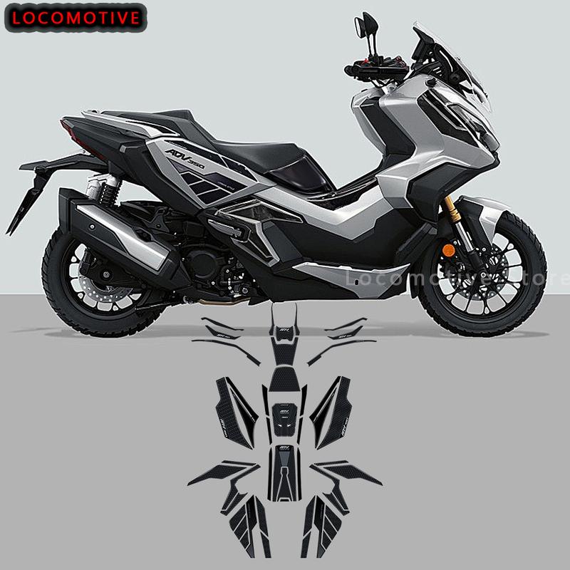 adv 350 accessories Motorcycle 3D Epoxy Sticker Protection Kit Tank Pad Anti Scratch Decal Non-slip For HONDA ADV350 2022 2023