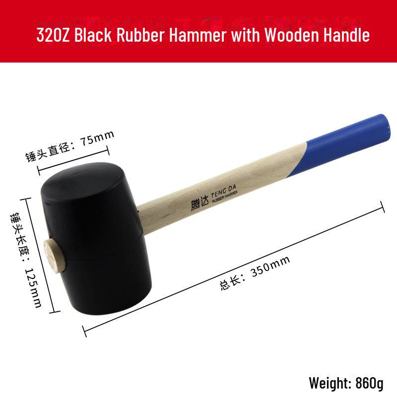 Tengda Solid Wood Handle Rubber Mallet for Tile and Floor Installation