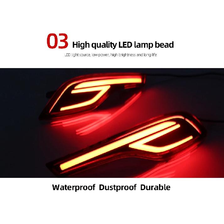 CSCSNL 2Pcs Red Lens LED Rear Bumper Reflector Lamp For Honda CRV CR-V 2017 2018 2019 Tail Brake Light Fog Lamp