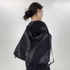 Ladies' Fashion Mesh Splicing Y2K Street Shoulder Bag Large Capacity Multi Functional Riveted Shoulder Bag