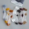 1Pair Transparent Short Sock Silk Elastic Hosiery Mesh Candy Color Polka Dot Ankle Socks Fashion