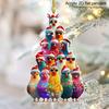 Christmas Tree Ornament Stacking Chicken/Coffee/Tennis Ball Christmas Ornament 2D Acrylic Hanging Decoration for Holiday Home Decor