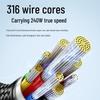 Tungsten Gold 240W Double-Headed Type-C PD Fast Charging 3M Braided Data Cable