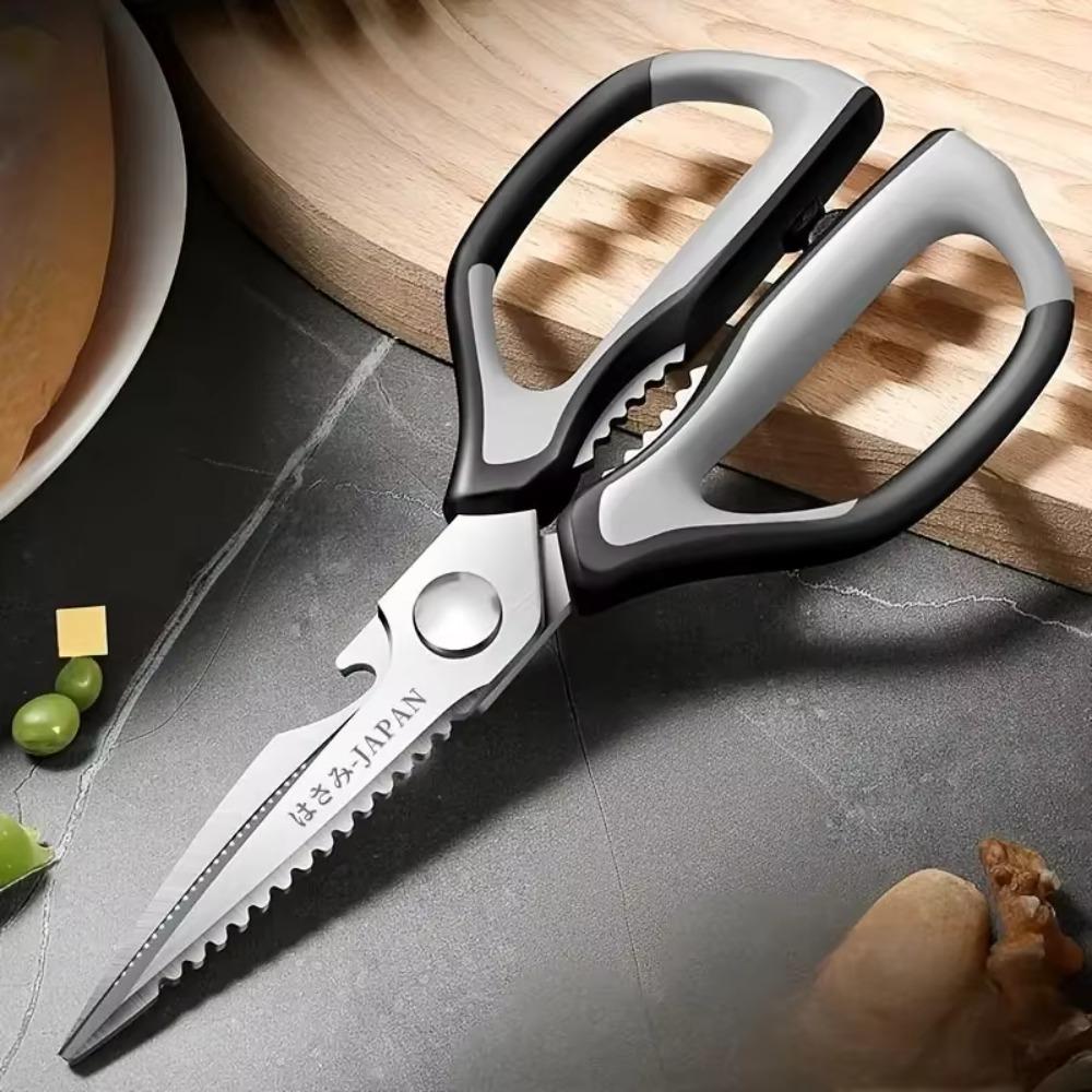 Ergonomic Handle Barbecue Shears Heavy-duty Kitchen Scissor Durable Bottle Opener  Fish