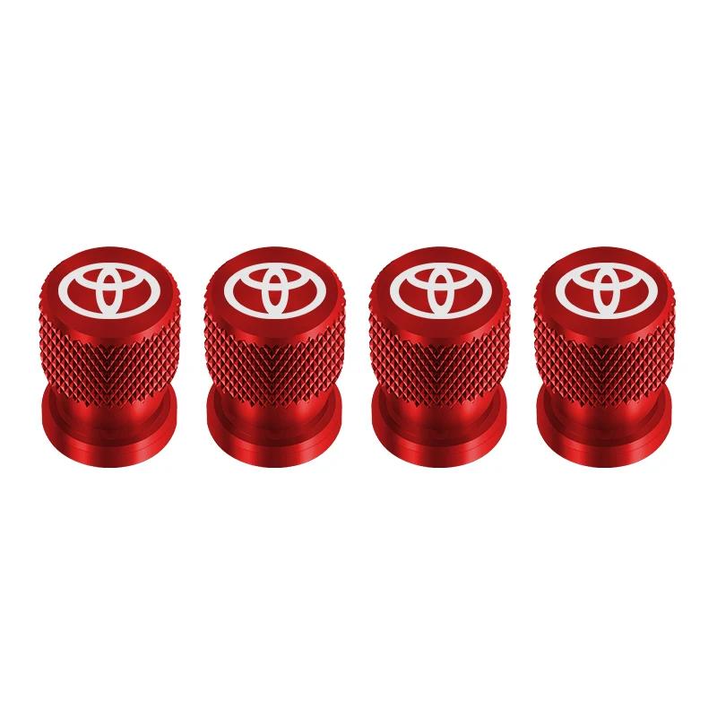 4Pcs Car Styling Metal Car Tire Valve Caps Tyre Dust Cap For Toyota Hilux Prius Auris Corolla Camry