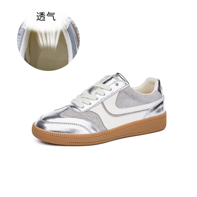 Genuine Leather Horsehair German Training Shoes for Women, Spring 2025 New Sports Women's Shoes, Flat Forrest Forrest Shoes, Casual Versatile Shoes